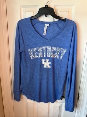 Women’s Long-Sleeve V-Neck Kentucky Graphic Tee - Blue